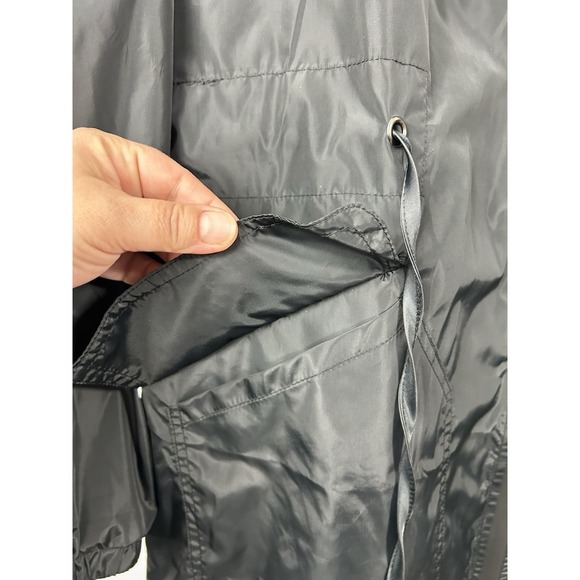 ELESOL Black Longline Windbreaker Jacket XL Gorpcore Minimalist Utility Parka - Picture 7 of 12